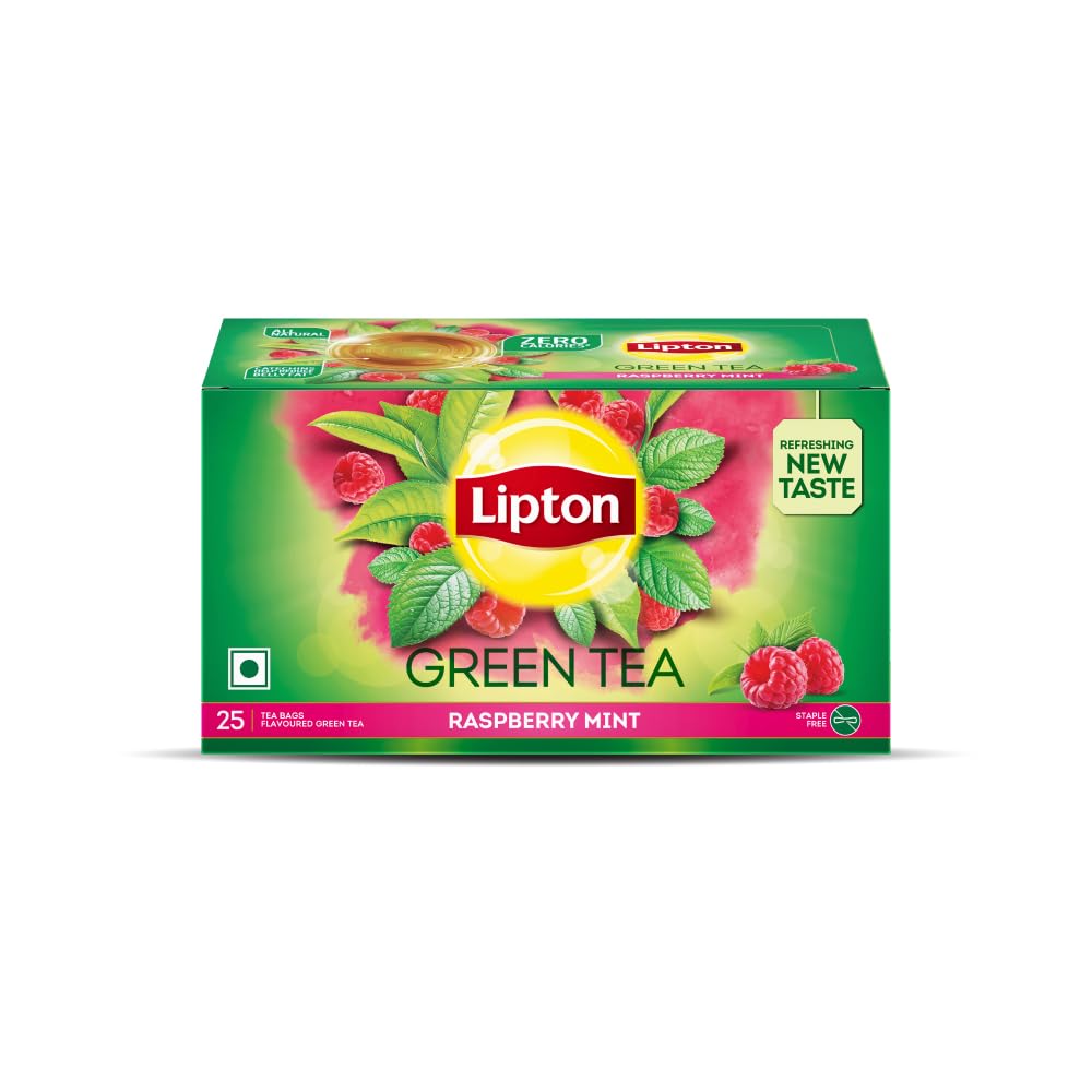 Lipton Assorted Green Tea Bags | Honey Lemon, Raspberry Mint and Lemongrass Ginger (Pack of 3)