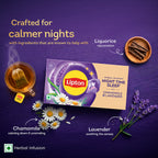 Lipton Night Time Sleep | Lavender, Herbal Infusions 25 Tea Bags for Relaxation, Free from Caffeine