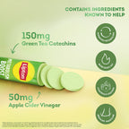 Metabolism Boost Tablets | Green Tea & Apple Cider Vinegar - Green Apple Flavor (Pack of 2 tubes)